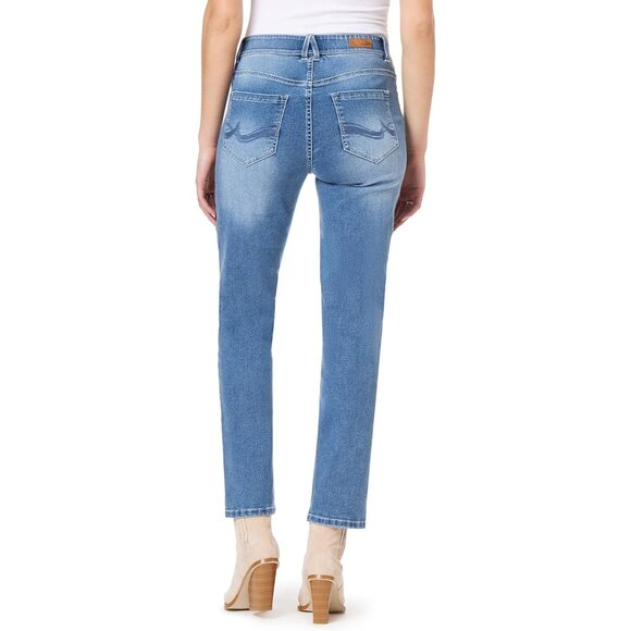 Women's Cotton-Blend Straight Ankle Jeans 10 Slimming Fit 29.5 Inseam - Picture 2 of 8